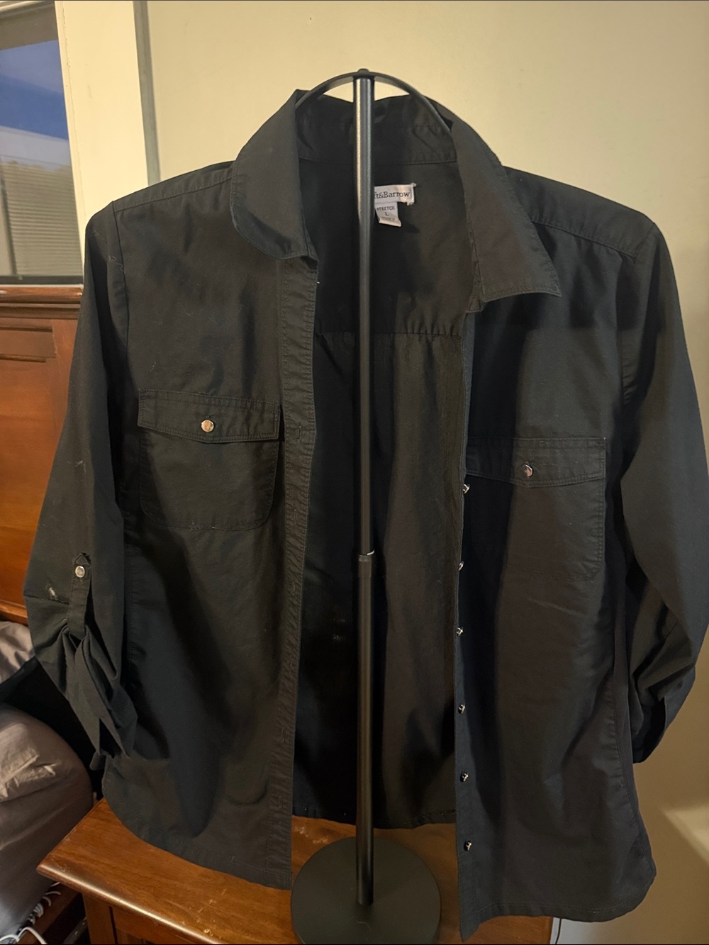 croft & barrow Black Button-Front Shirt Jacket